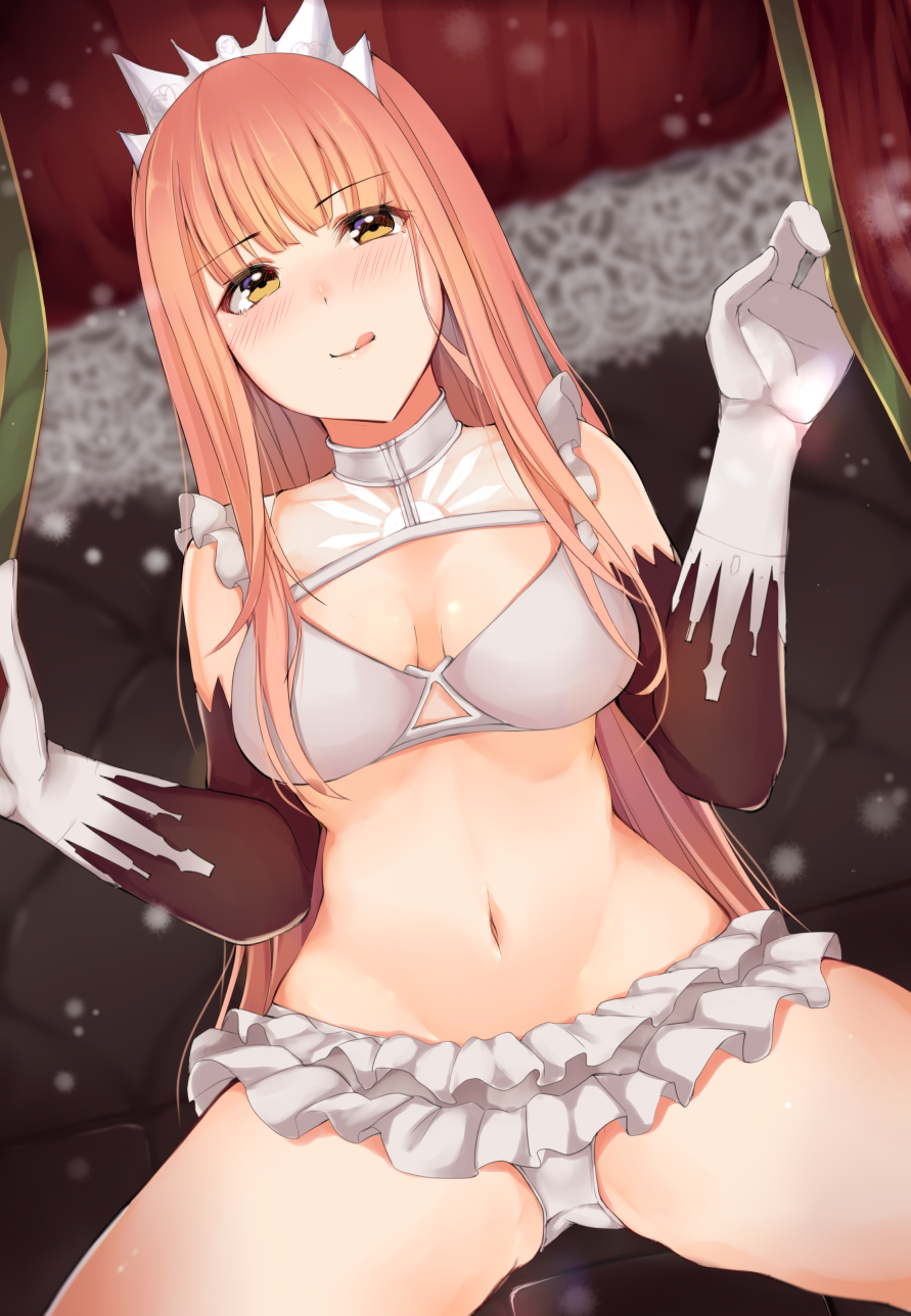 1girl, ashino, bangs, blunt_bangs, blurry, blush, bra, breasts