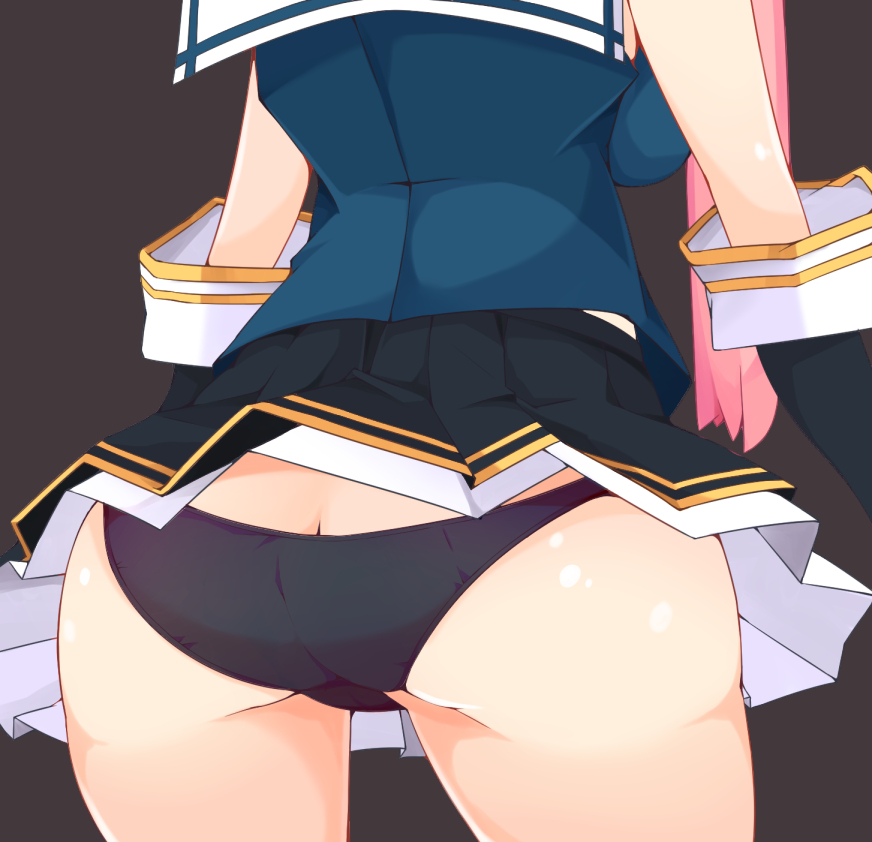 1girl, ass, black_panties, breasts, butt_crack, gluteal_fold, original, panties