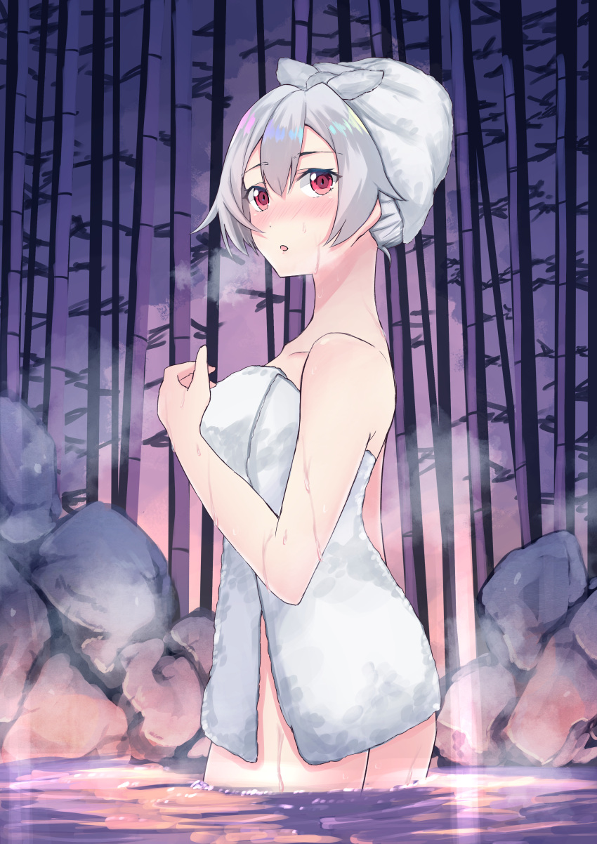 1girl, absurdres, bamboo, bamboo_forest, blush, fate/grand_order, fate_(series), forest