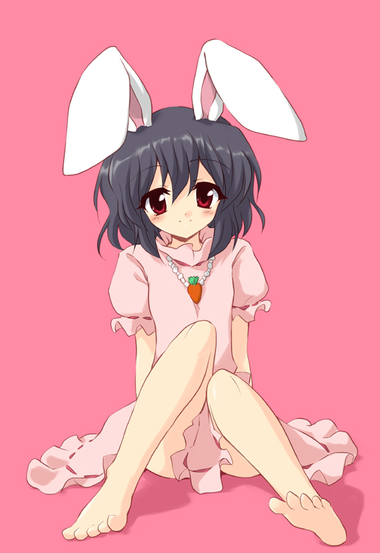 bad_feet, bad_id, barefoot, black_hair, bunny_ears, child, feet, inaba_tewi, maru54, rabbit_ears, red_eyes, short_hair, sole, toes, touhou