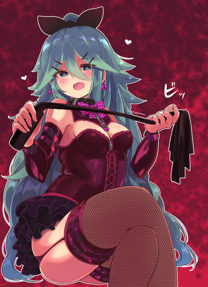 1girl, alternate_costume, bare_shoulders, blush, bow, bowtie, breasts, cleavage