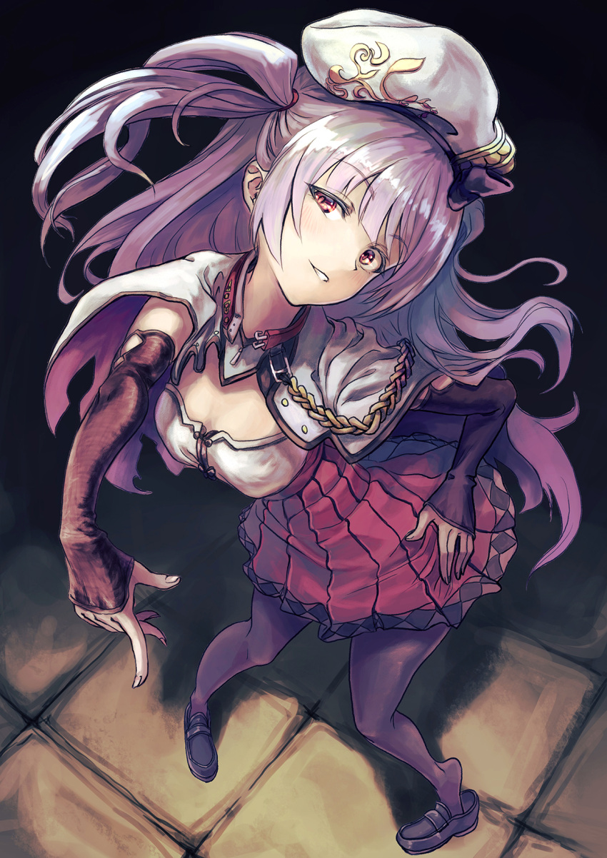 1girl, aiguillette, ajax_(azur_lane), azur_lane, bangs, beret, black_footwear, black_legwear