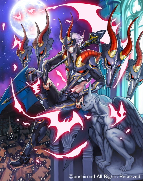 1boy, armor, bat, boots, cardfight!!_vanguard, gargoyle, grey_hair, helmet