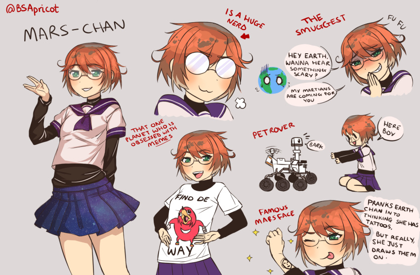:3, chibi, closed_mouth, curiosity_(mars_rover), danielle_brindle, english, eyebrows_visible_through_hair, glasses
