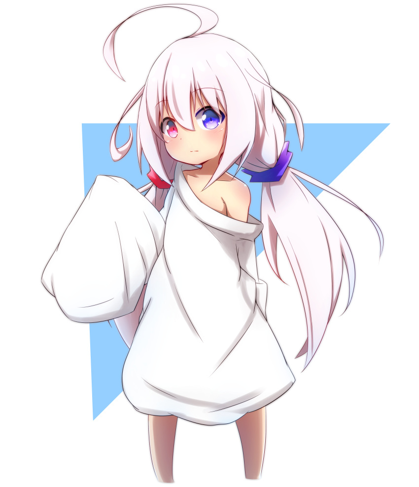 1girl, absurdres, ahoge, bangs, bare_shoulders, blue_eyes, blush, closed_mouth