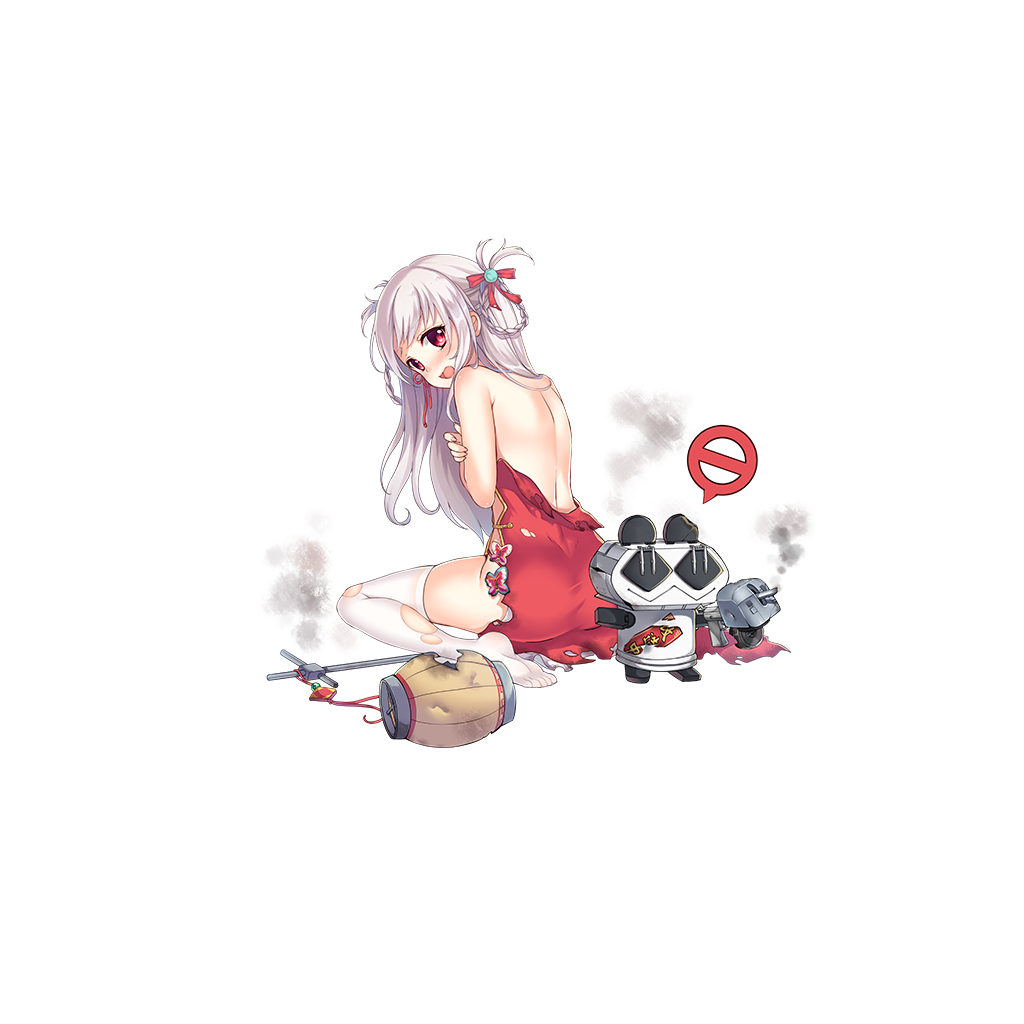 1girl, adapted_costume, alternate_hairstyle, artist_request, back, blush, changchun_(zhan_jian_shao_nyu), china_dress