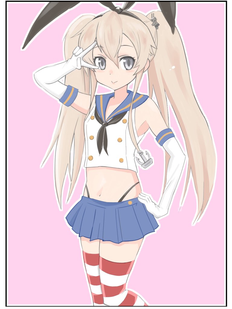 1girl, alternate_hairstyle, anchor_hair_ornament, animal_ears, black_panties, blonde_hair, character_hair_ornament, commentary_request