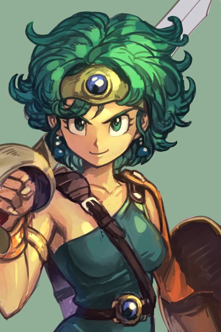 1girl, belt, breasts, closed_mouth, dragon_quest, dragon_quest_iv, dress, earrings