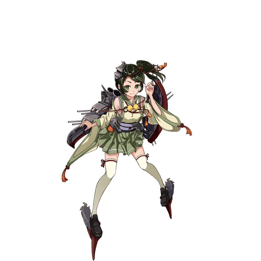 1girl, artist_request, catapult_plane, choukai_(zhan_jian_shao_nyu), closed_mouth, detached_sleeves, full_body, green_eyes
