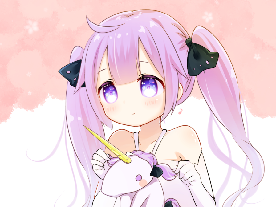 1girl, ahoge, alternate_hairstyle, azur_lane, bangs, bare_shoulders, black_ribbon, blush