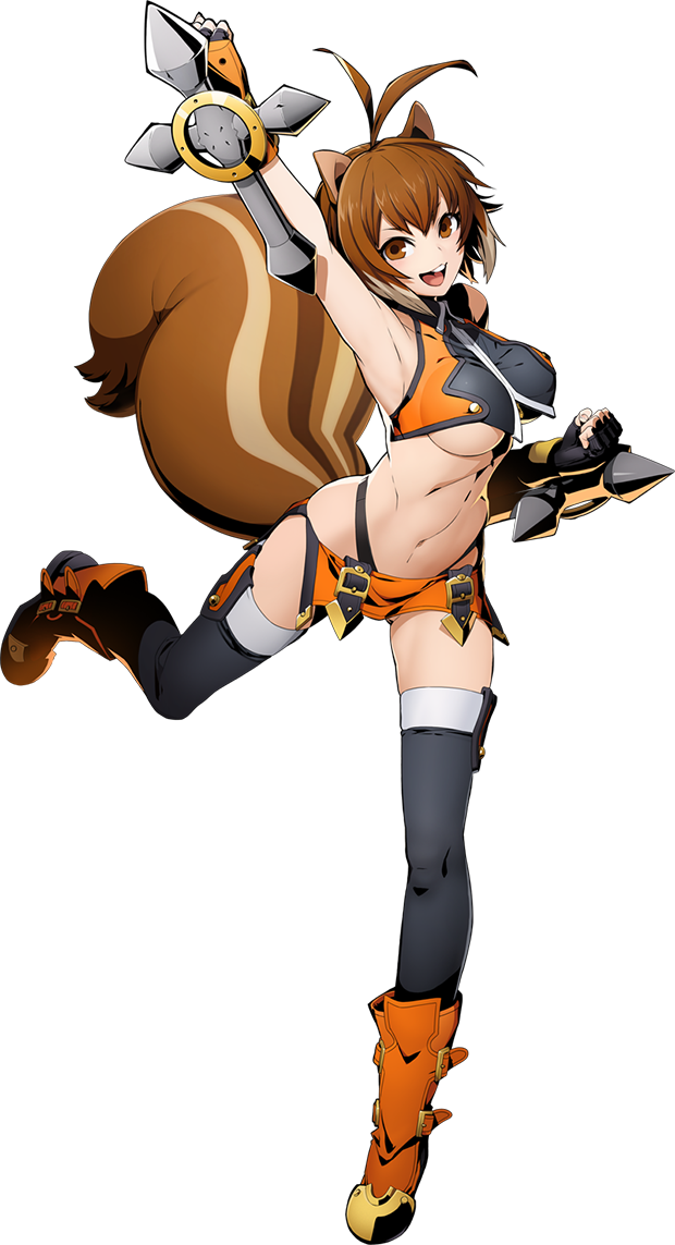 1girl, :3, :d, ahoge, animal_ears, antenna_hair, blazblue, blazblue:_cross_tag_battle