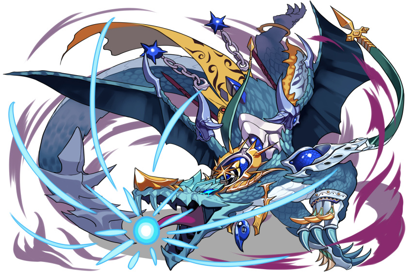 blue_eyes, chains, dragon, dragon_egg, energy_ball, highres, no_humans, open_mouth