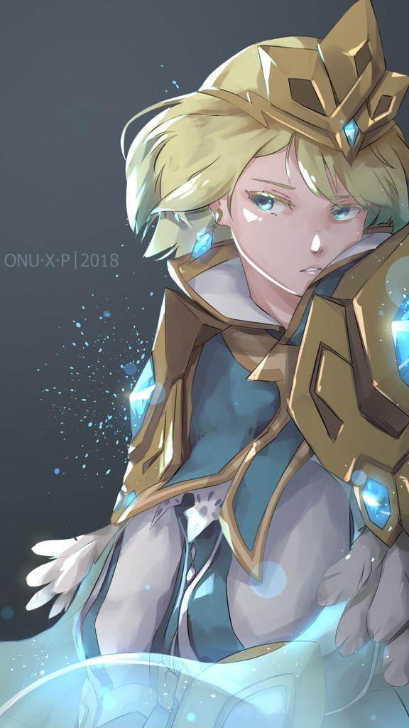 1girl, blonde_hair, blue_eyes, blue_hair, crown, earrings, feather_trim, fire_emblem