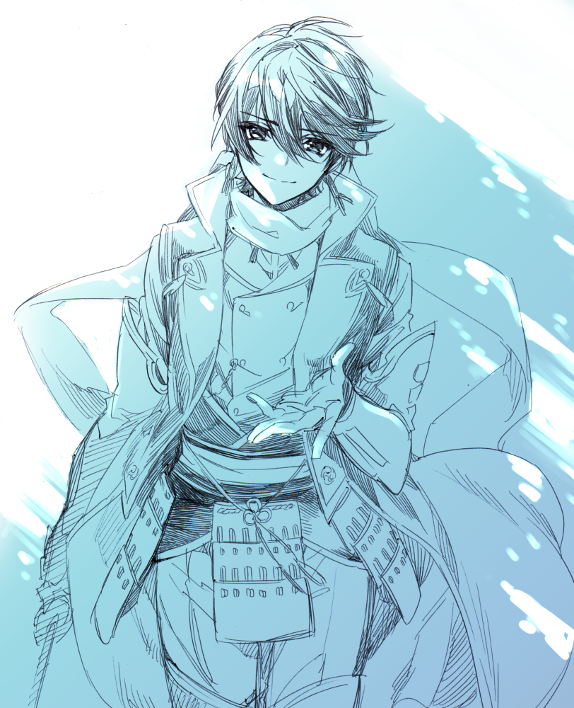 1boy, armor, blue, double-breasted, horikawa_kunihiro, japanese_armor, kiwame_(touken_ranbu), kusazuri