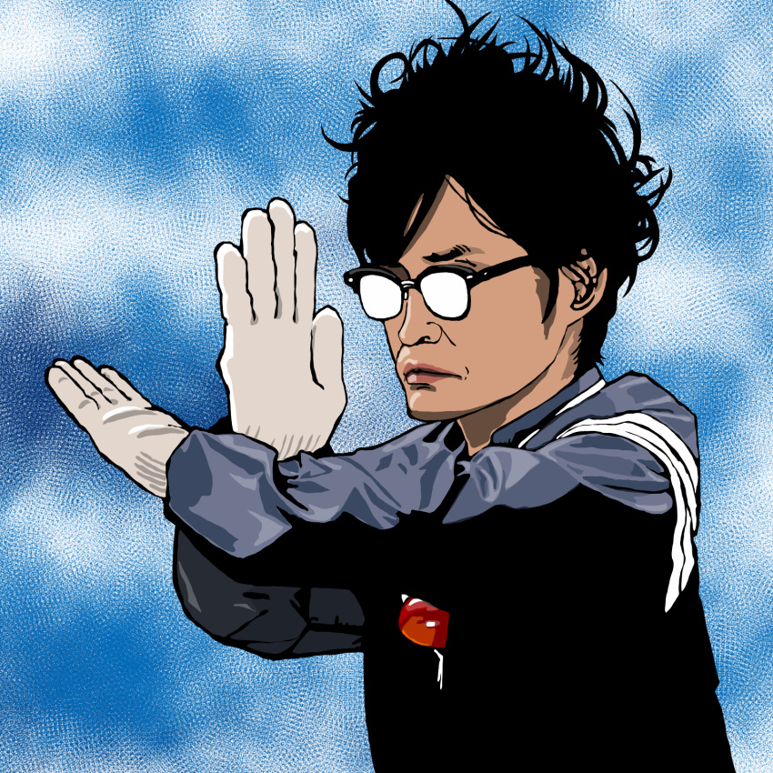1boy, anno_hideaki_(character), highres, kaette_kita_ultraman, kamu_(kamu-fb), portrait, ultraman