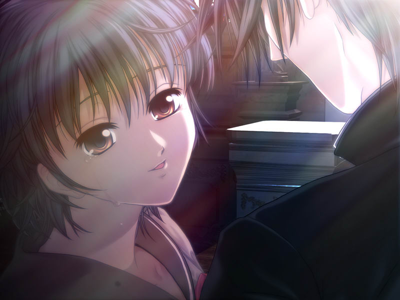 ein_(phantom), ein_(phantom_of_inferno), nitroplus, phantom_of_inferno, school_uniform, short_hair, tear, tears