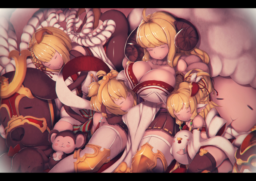 307_(aho307), 4girls, :3, anchira_(granblue_fantasy), anila_(granblue_fantasy), animal_ears, ass, bangs