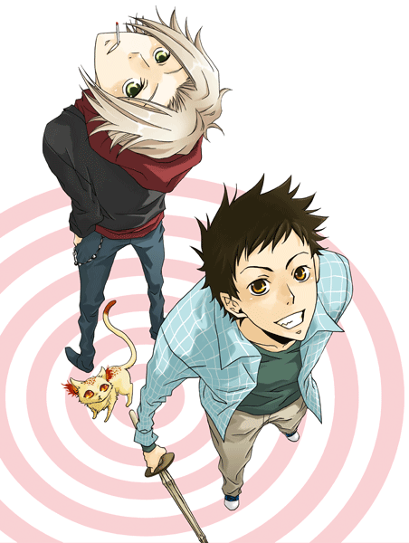 8059, black_hair, cat, cigarette, couple, gokudera_hayato, green_eyes, katekyo_hitman_reborn, orange_eyes, short_hair, silver_hair, smile, style, uri, yamamoto_takeshi, yaoi, yellow_eyes