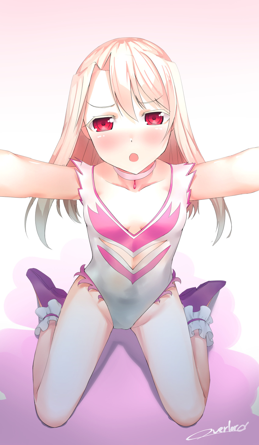 1girl, absurdres, angel_leotard, blonde_hair, blush, choker, dragon_quest, dragon_quest_v