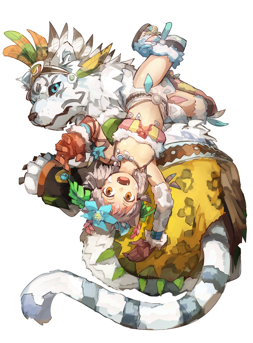 animal, animal_ears, anklet, bangs, blunt_bangs, byakko_(xenoblade), cat_ears, geetgeet