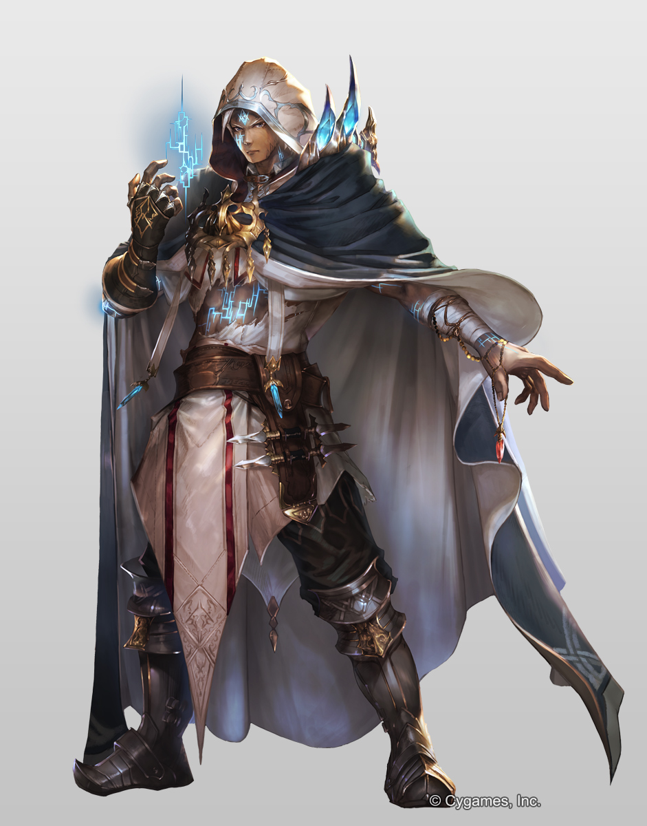 1boy, abs, armor, armored_boots, bandage, boots, company_name, crystal