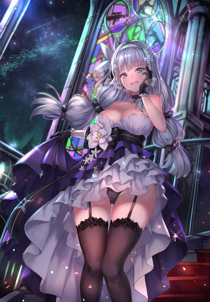 1girl, alcohol, alternate_costume, alternate_hairstyle, bangs, bare_arms, bare_shoulders, black_bow