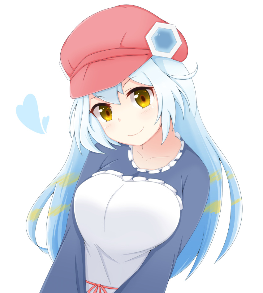 1girl, ahoge, blonde_hair, blue_hair, breasts, casual, guts_seijin, hair_ornament