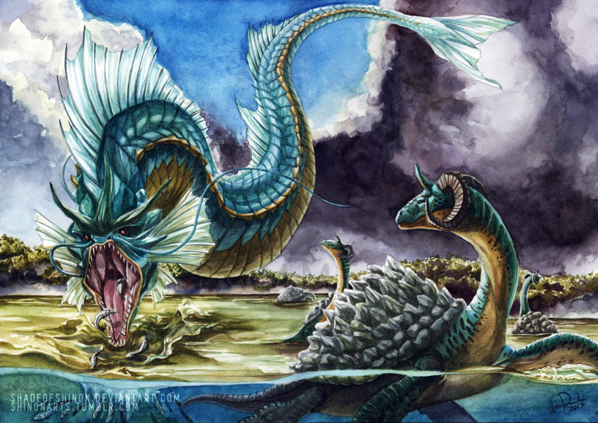 fins, gyarados, horn, lapras, no_humans, pokemon, pokemon_(creature), pokemon_(game)