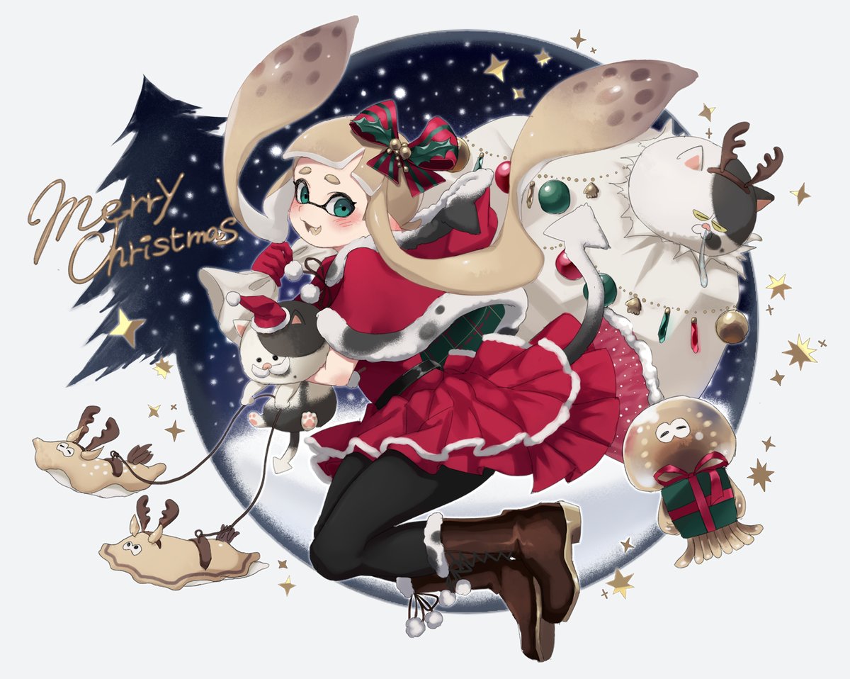 1girl, animal, antlers, bangs, black_belt, black_legwear, blunt_bangs, boots