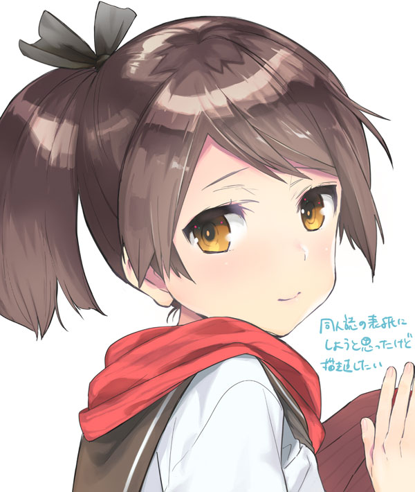 1girl, bangs, black_ribbon, blush, bright_pupils, brown_eyes, brown_hair, brown_sailor_collar