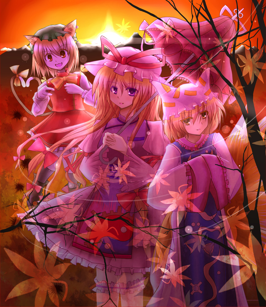 chen, doranko, touhou, yakumo_ran, yakumo_yukari