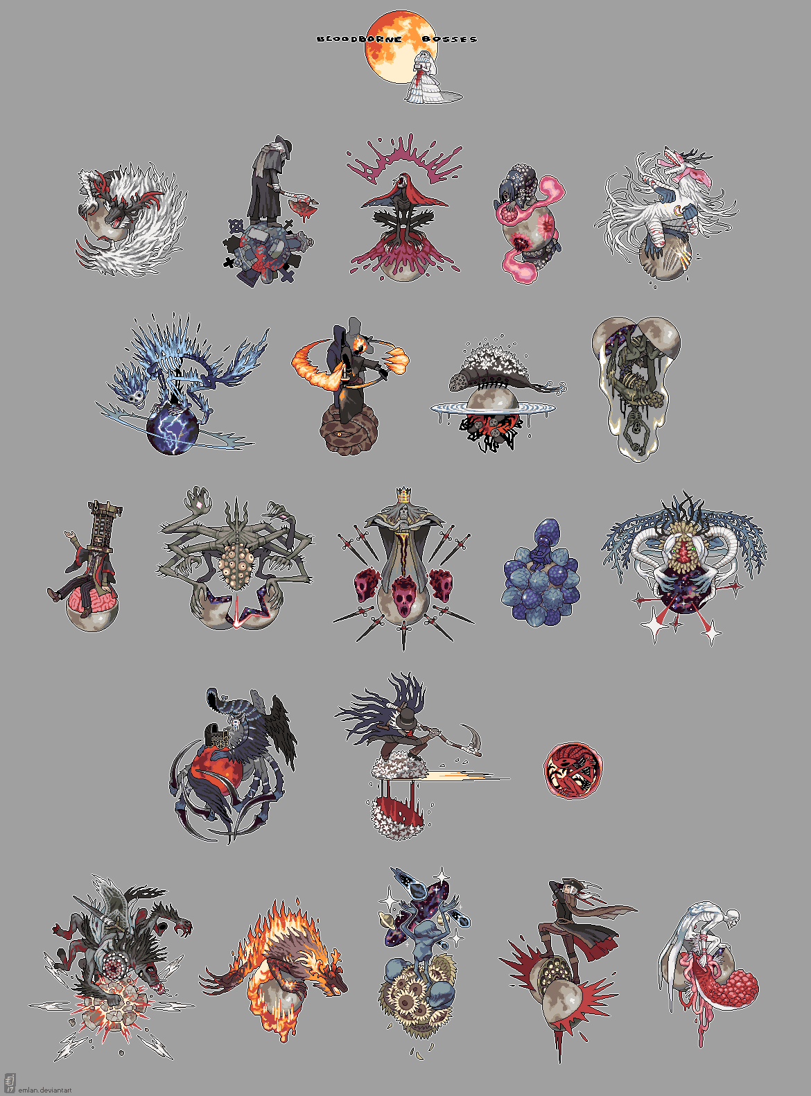 blood, bloodborne, copyright_name, emlan, father_gascoigne, highres, lady_maria_of_the_astral_clocktower, pixel_art