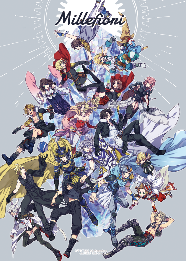 6+boys, 6+girls, ace_(fft-0), animal_ears, armor, butz_klauser, cape, cat_ears