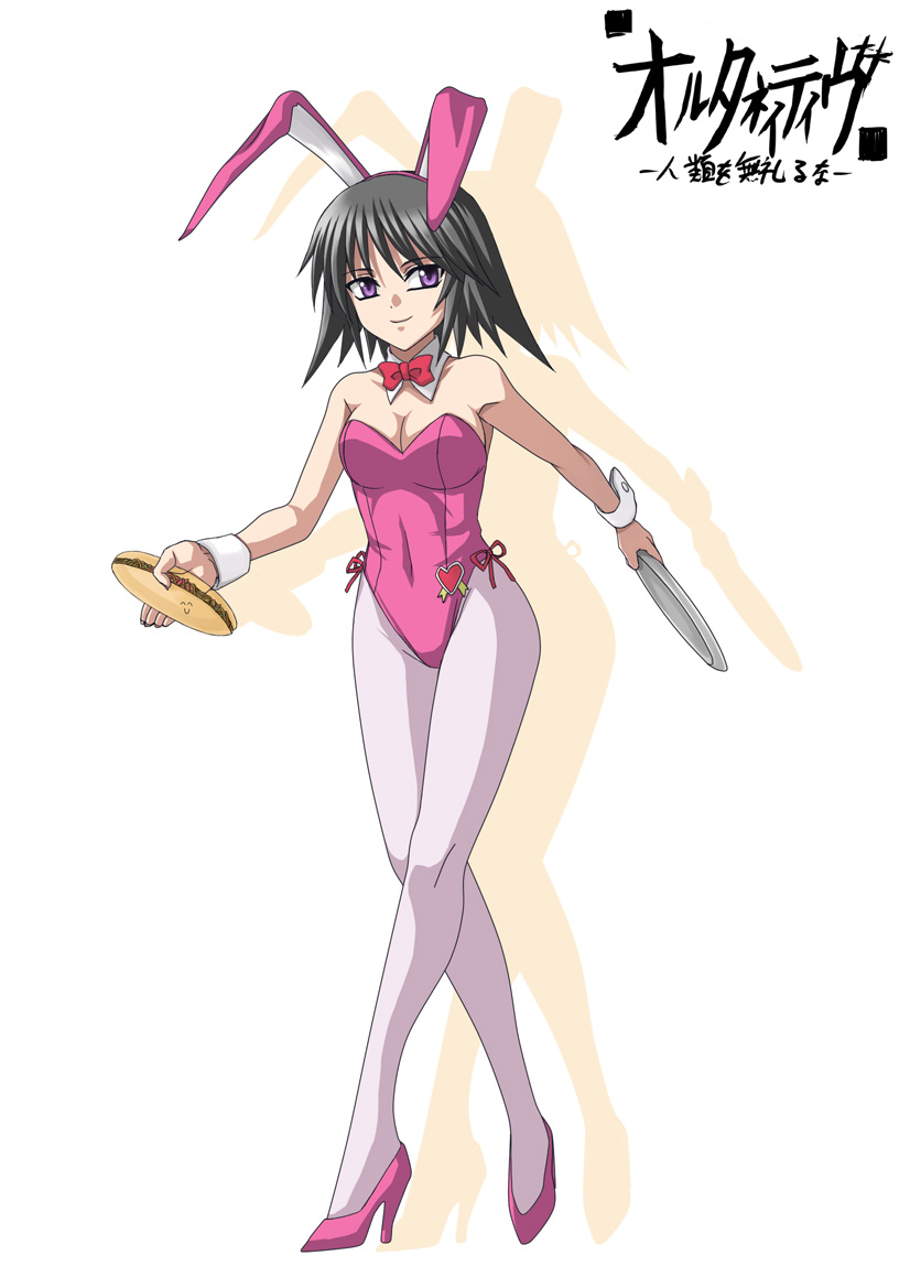 ayamine_kei, black_hair, breasts, bunny_ears, bunnysuit, cleavage, code_geass, cosplay