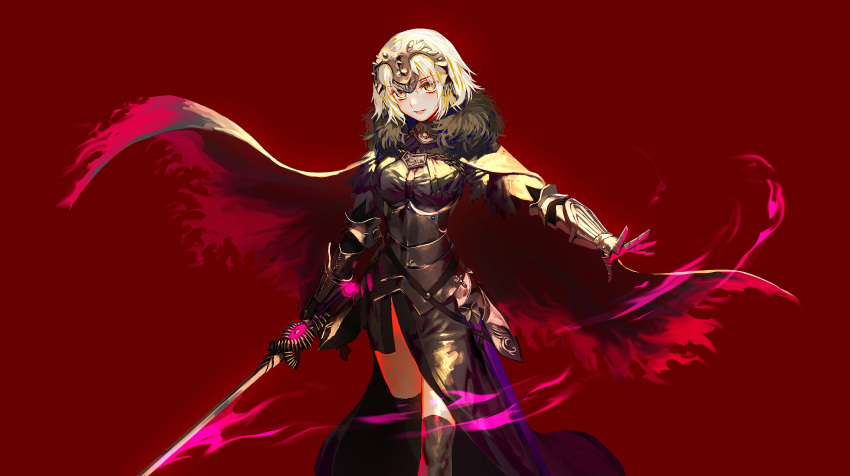1girl, armor, armored_dress, black_dress, black_legwear, cape, daeraeband, dress