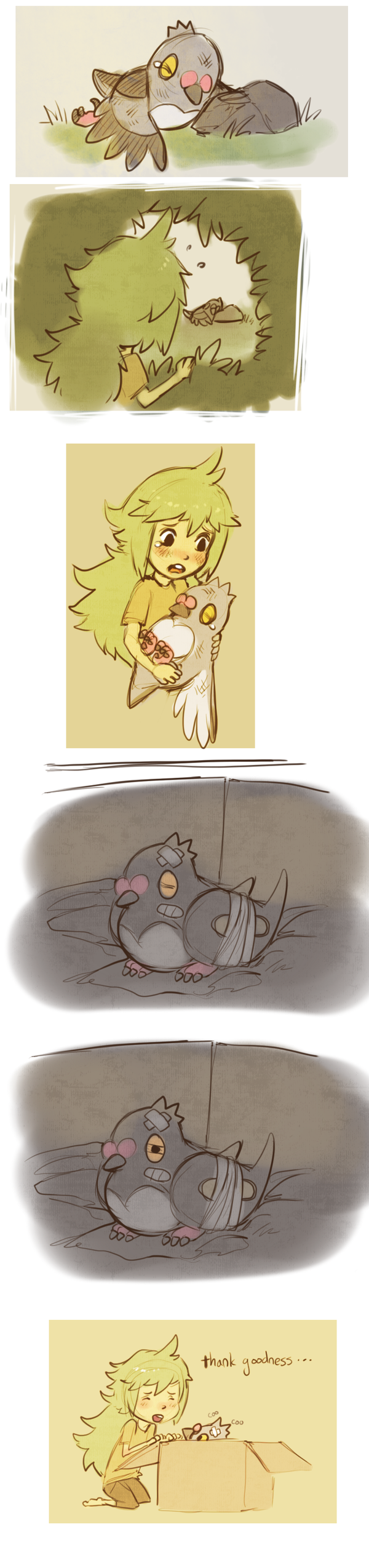 1boy, absurdres, bandage, bandaid, barefoot, blush, box, bush