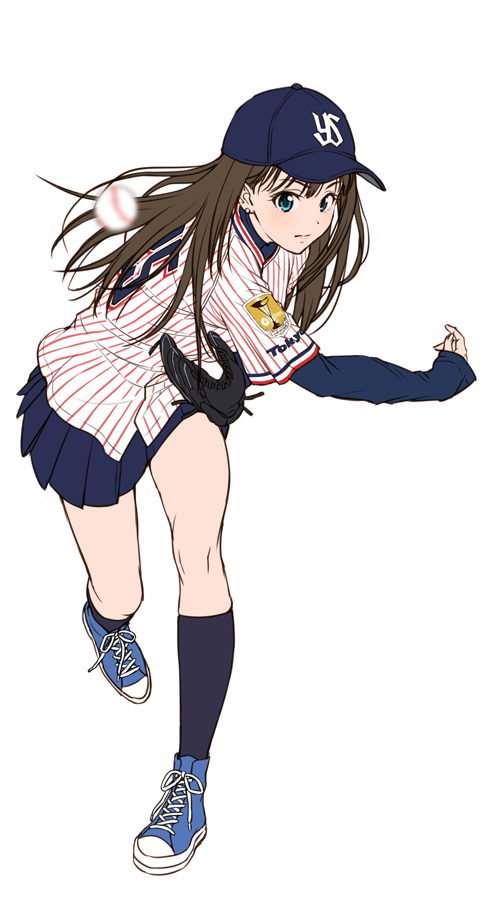 1girl, aqua_eyes, black_hair, blue_footwear, full_body, kneehighs, long_hair, looking_at_viewer