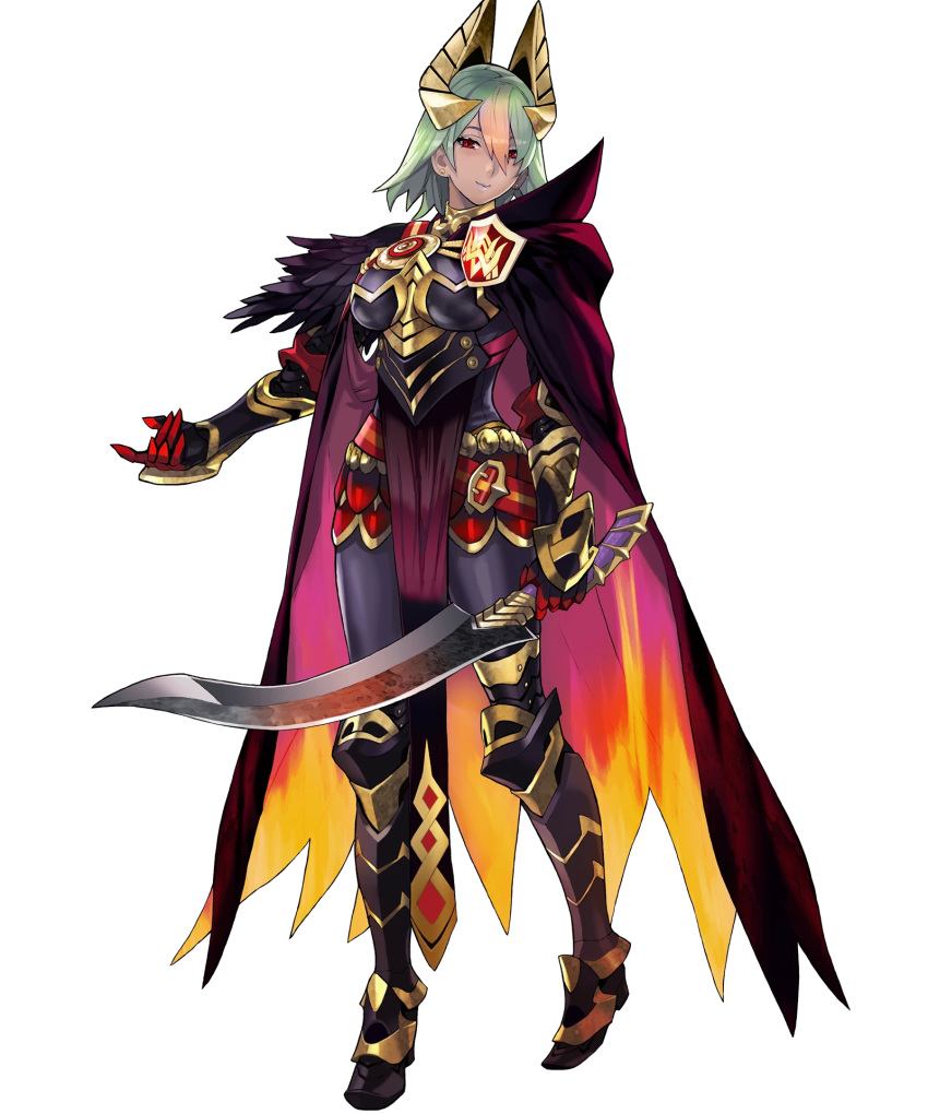 1girl, armor, armored_boots, bangs, belt, boots, breastplate, cape
