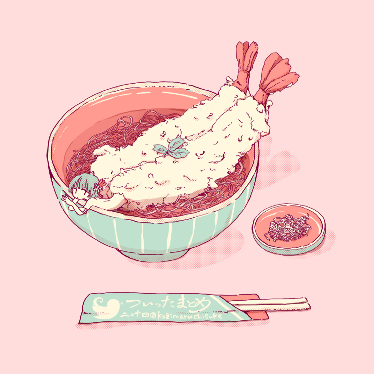 1girl, bow, bow_bra, bra, chisuke, chopsticks, food, leaf