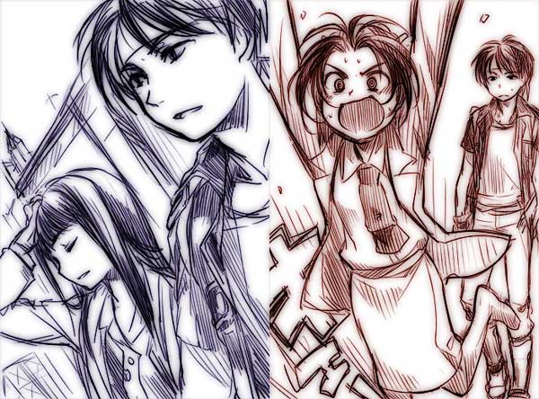 ame_yamori, closed_eyes, constance_magee, dorothy_magee-hauser, headband, long_hair, majutsushi_orphen, monochrome