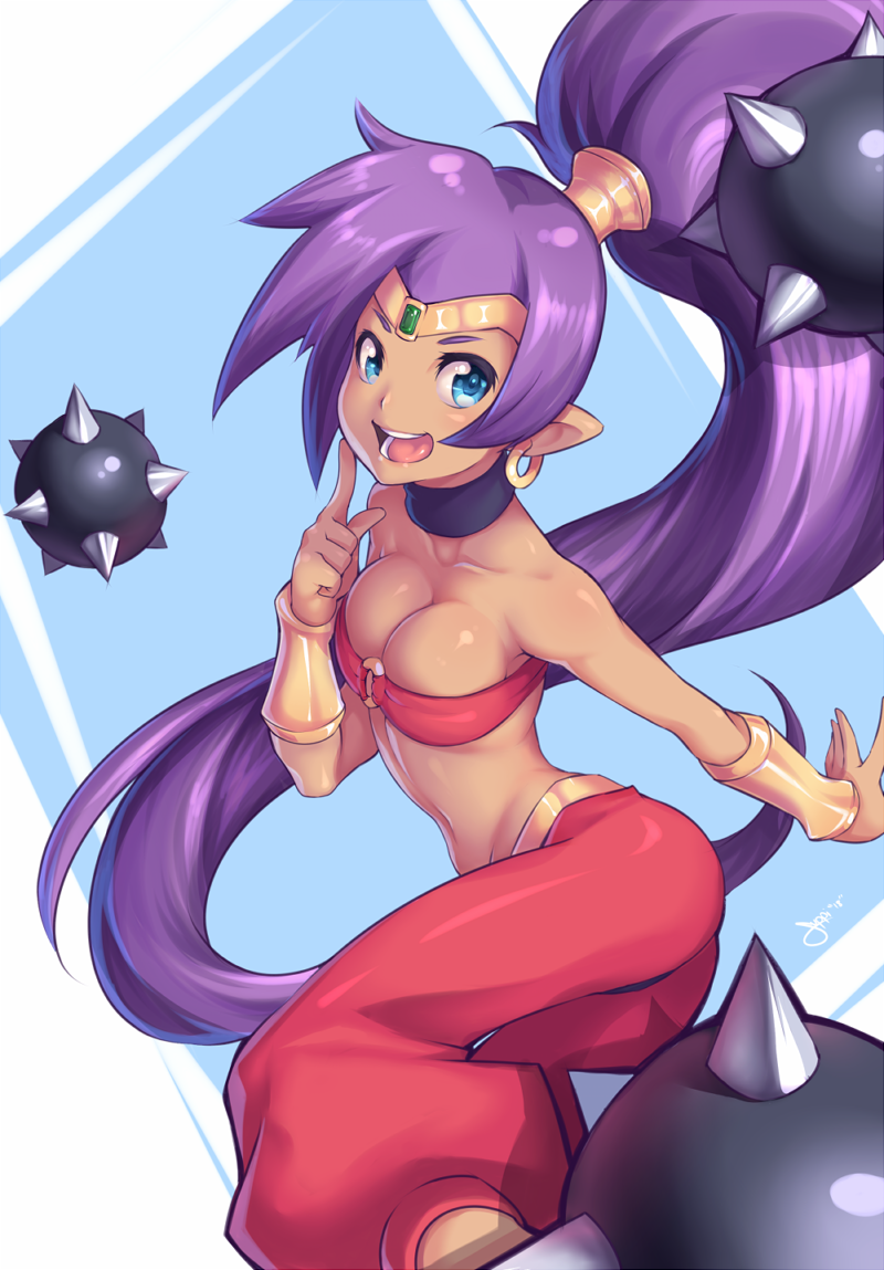 1girl, ass, bandeau, bracer, breasts, cleavage, dark_skin, earrings
