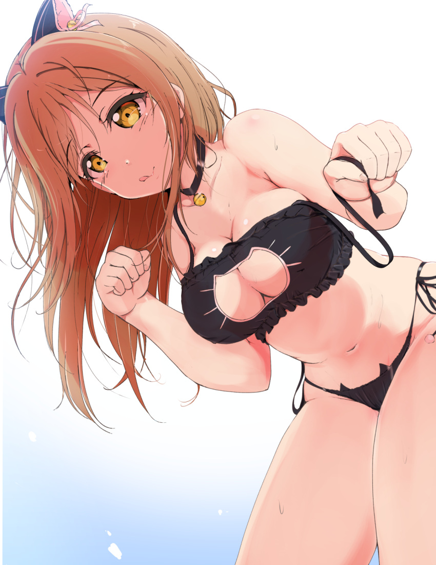 1girl, alternate_costume, animal_ears, ankoiri, bare_shoulders, bell, bell_choker, bell_collar