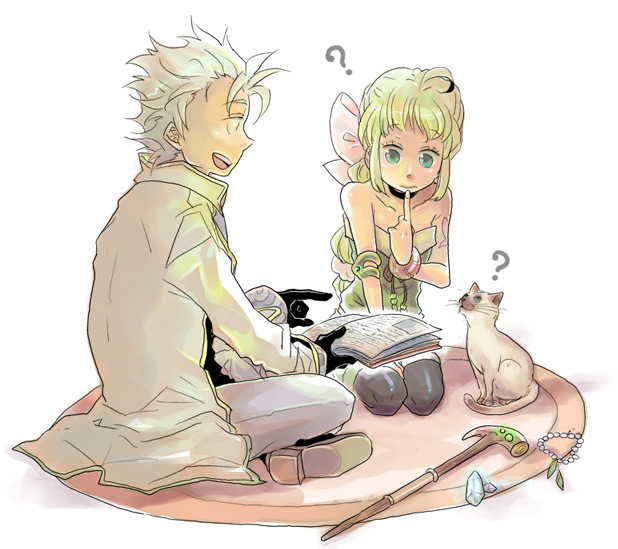 1boy, 1girl, chimaki_(impressiveanarchy), commentary_request, roberto, saga, saga_frontier_2