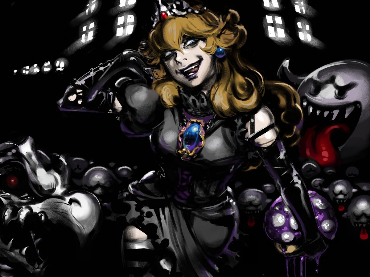 boo, dry_bones, elbow_gloves, evil, fang, fangs, gloves, mushroom