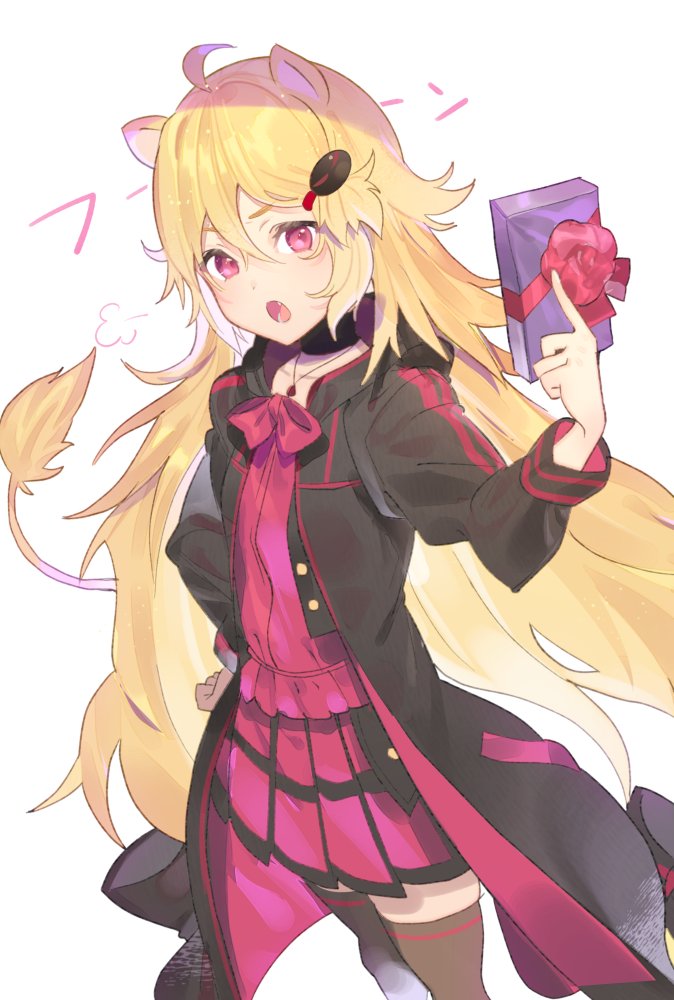 1girl, ahoge, ailane_(show_by_rock!!), animal_ears, bangs, black_choker, black_coat, blonde_hair