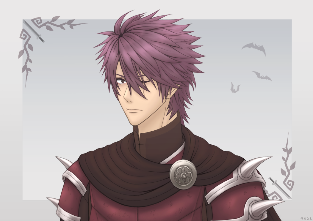 1boy, armor, artist_name, bat, brown_eyes, cape, deen_(fire_emblem), fire_emblem