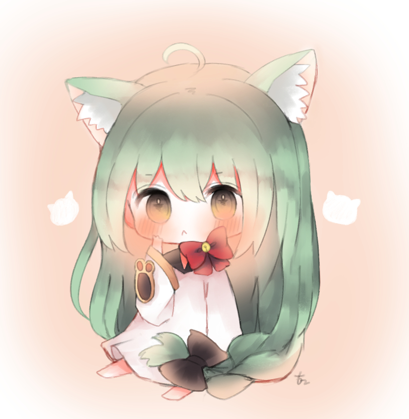 1girl, :<, ahoge, akashi_(azur_lane), animal_ears, azur_lane, bangs, barefoot