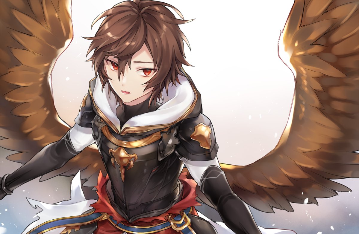 1boy, armor, brown_hair, elbow_gloves, gloves, granblue_fantasy, hsiao, image_sample