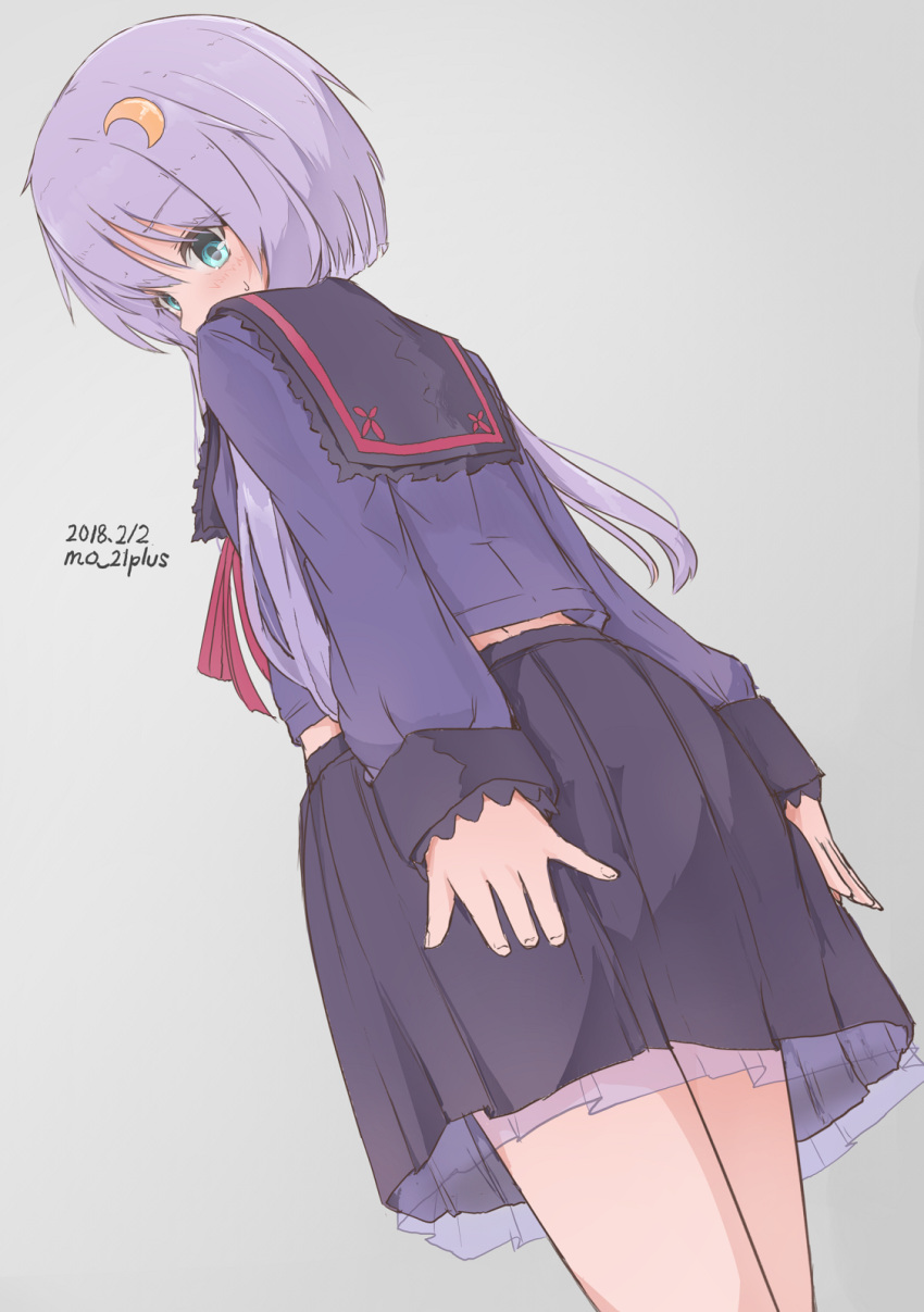 1girl, arms_at_sides, artist_name, bangs, black_sailor_collar, black_skirt, blue_eyes, blush