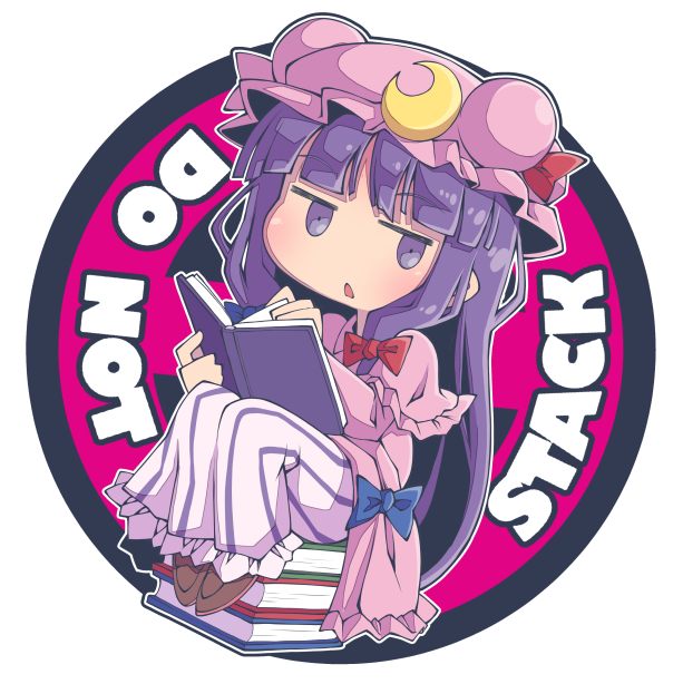 1girl, :<, bangs, blunt_bangs, blush, book, book_stack, chibi